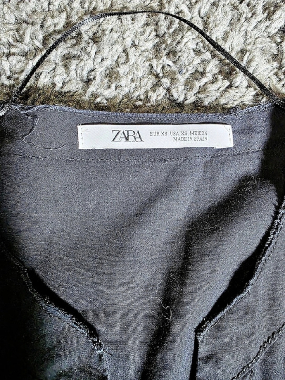 Zara Poplin Tiered Asymmetric Hem Dress Black XS - Picture 4 of 7